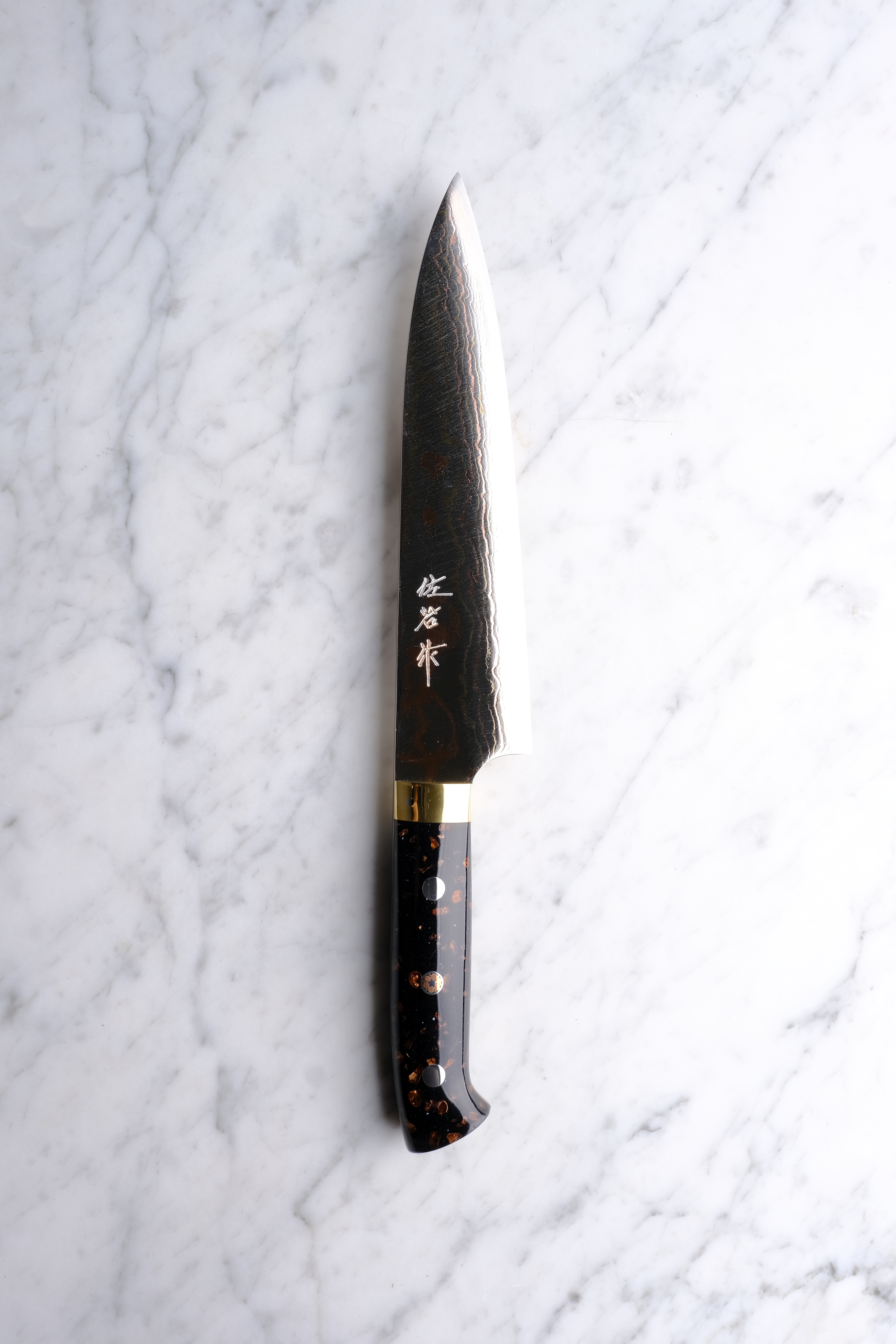 Takeshi Saji Aogami #2 Rainbow Damascus Western Akryl - 180 mm Gyuto