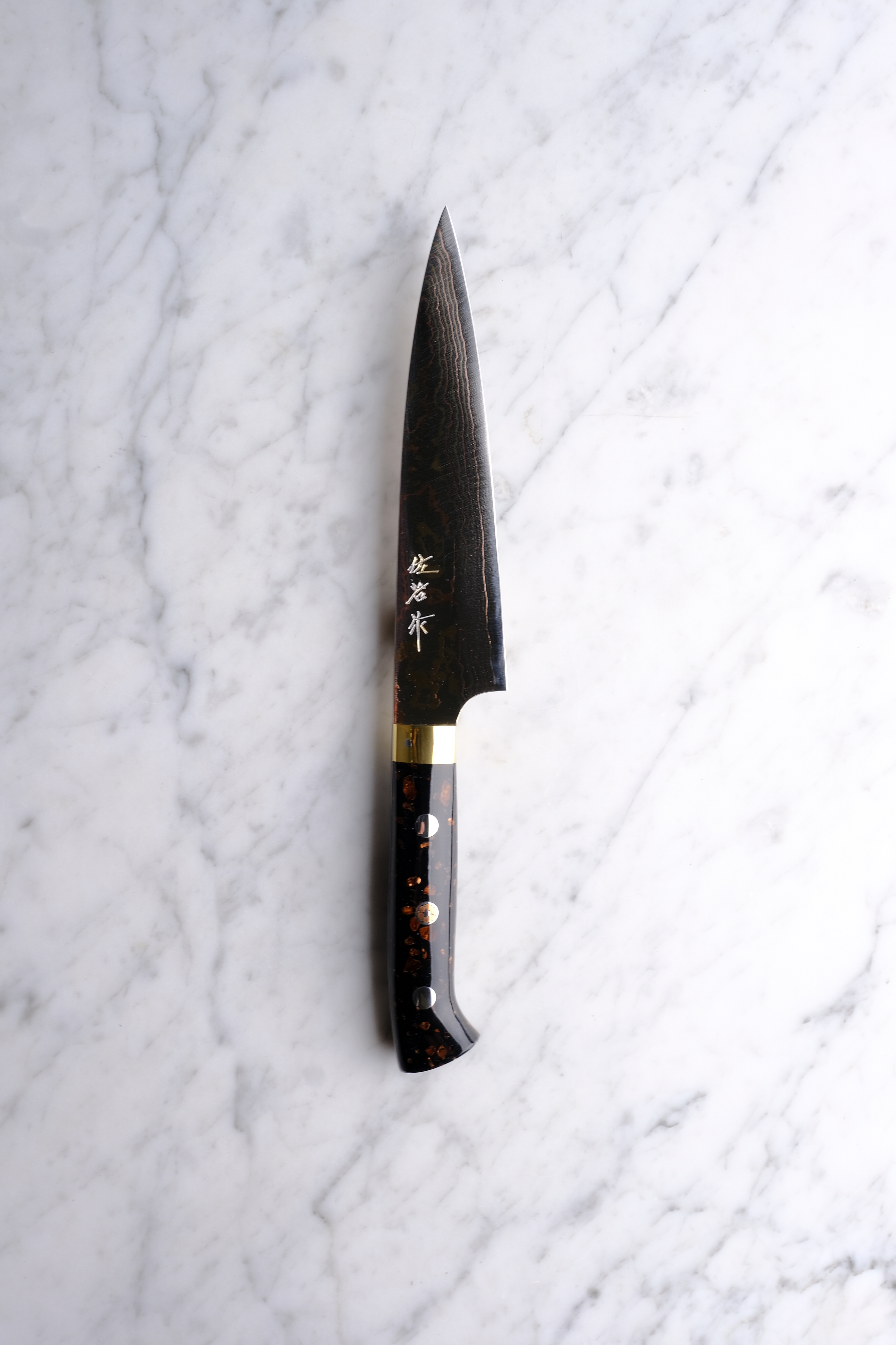 Takeshi Saji Aogami #2 Rainbow Damascus Western Akryl - 150 mm Petty