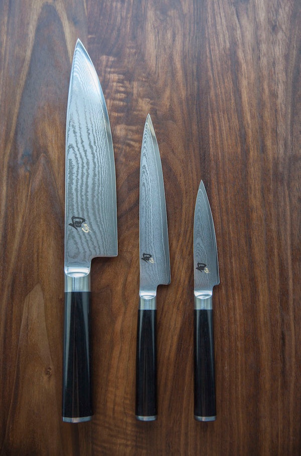 Shun Classic Knivsæt m. Urtekniv, Utilitykniv og Kokkekniv