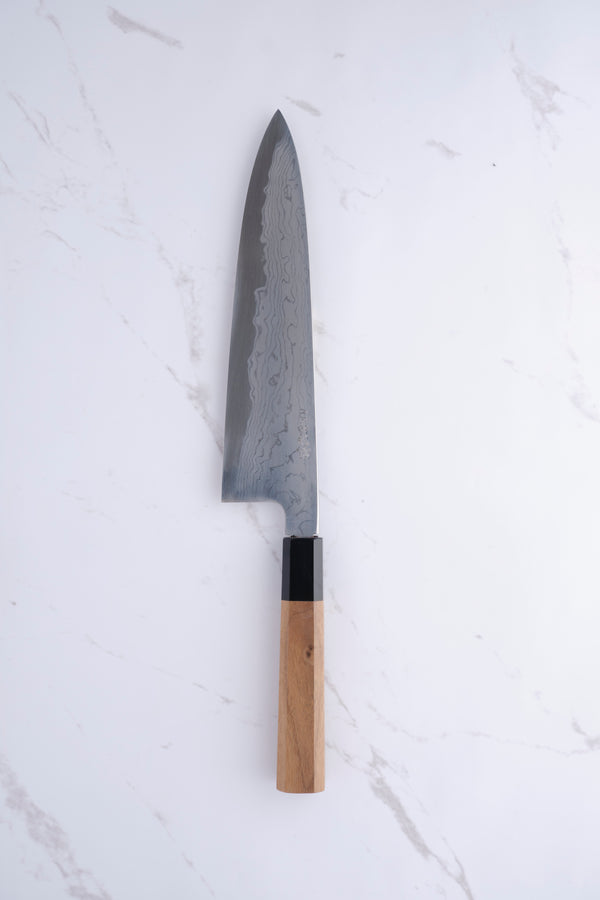 Hatsukokoro Komorebi 210 mm Kokkekniv Damaskus Aogami-1