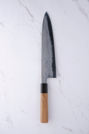 Hatsukokoro Komorebi Damaskus Aogami #1 - 240 mm Kokkekniv