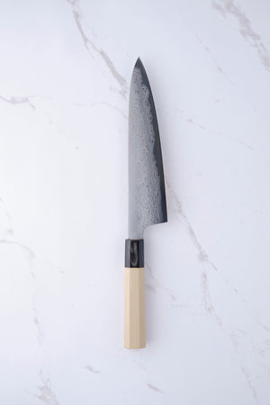 Sakai Kikumori Kikuzuki Uzu Blue 1 Gyuto 210mm.